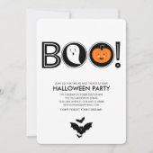 Boo. Uitnodiging voor Halloween Party (Voorkant)