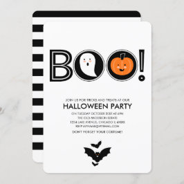 Boo. Uitnodiging voor Halloween Party