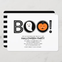 Boo. Uitnodiging voor Halloween Party