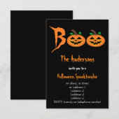 BOO! Uitnodiging voor Halloween Pompoenen (Voorkant / Achterkant)