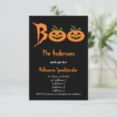 BOO! Uitnodiging voor Halloween Pompoenen (Staand voorkant)