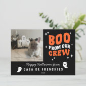 Boo van de bemanning | Moderne retro Halloween-fot Feestdagenkaart (Staand voorkant)