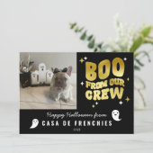 Boo van de bemanning | Moderne Retro Halloween-fot Feestdagenkaart (Staand voorkant)