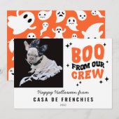 Boo van de bemanning | Moderne Retro Halloween-fot Feestdagenkaart (Voorkant / Achterkant)
