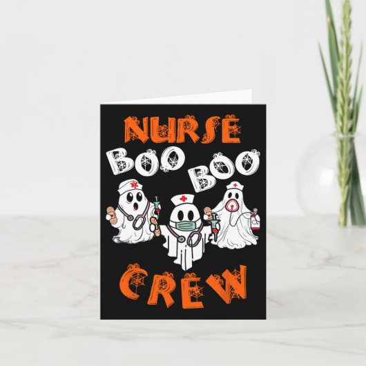 Boo verpleegster scrub grappige geest halloween ko kaart (Voorkant)