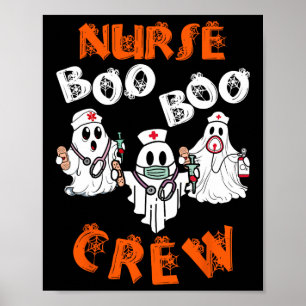Boo verpleegster scrub grappige geest halloween ko poster