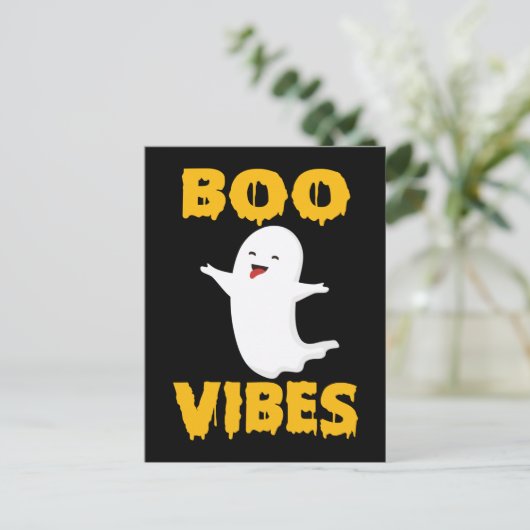 Boo Vibes - Funny Halloween 2022 Briefkaart (Staand voorkant)