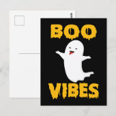 Boo Vibes - Funny Halloween 2022 Briefkaart (Voorkant / Achterkant)