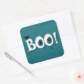 Boo. Vierkante Sticker (Envelop)