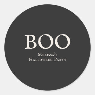 Boo Vintage Halloween Feest Zwart Ronde Sticker