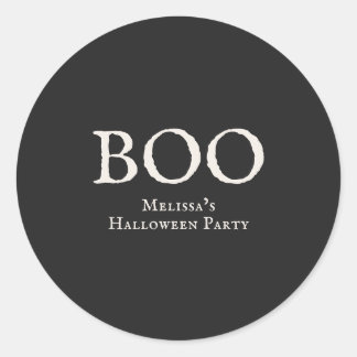 Boo Vintage Halloween Feest Zwart Ronde Sticker
