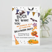 Boo We willen je Kinderen Halloween feest Kaart (Staand voorkant)