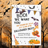 Boo We willen je Kinderen Halloween feest Kaart