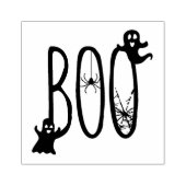 Boo Whimsical Griezelige Geest & Spin Halloween Rubberstempel (Afrduk)