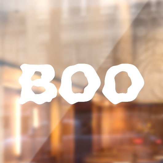 Boo white spooky enge grappige typografie Hallowee Raamsticker (Vel 2)