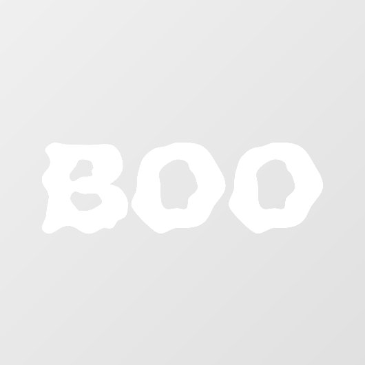 Boo white spooky enge grappige typografie Hallowee Raamsticker (Vel)