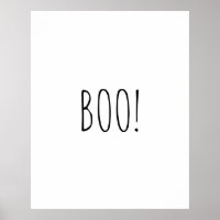 Boo white spooky typografie minimalist Halloween