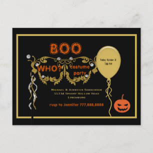 Boo Who? Halloween Kostuumfeest  Uitnodiging Briefkaart