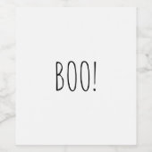 Boo wit eenvoudige typografie grappig schattig Hal Wijn Etiket (Enkel label)
