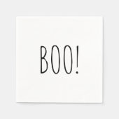 Boo wit en zwart minimalistisch eenvoudig Hallowee Servet (Voorkant)