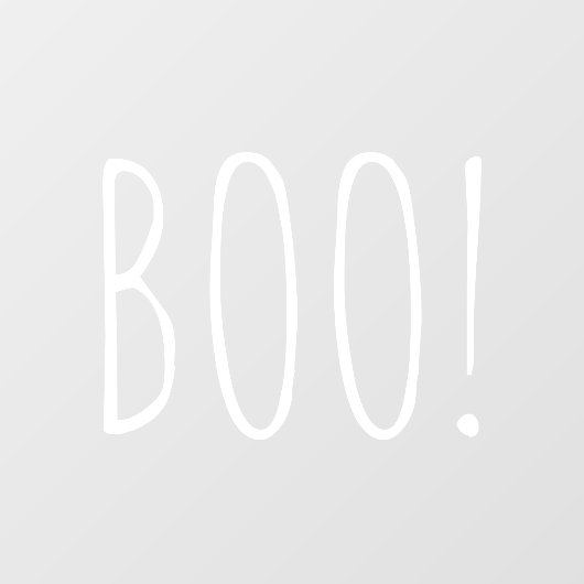 Boo wit spooky typografie grappig schattig Hallowe Raamsticker (Vel)