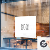Boo wit zwart spooky typografie grappig Halloween Raamsticker (Cafe Raam)