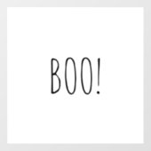 Boo wit zwart spooky typografie grappig Halloween Raamsticker (Vel)