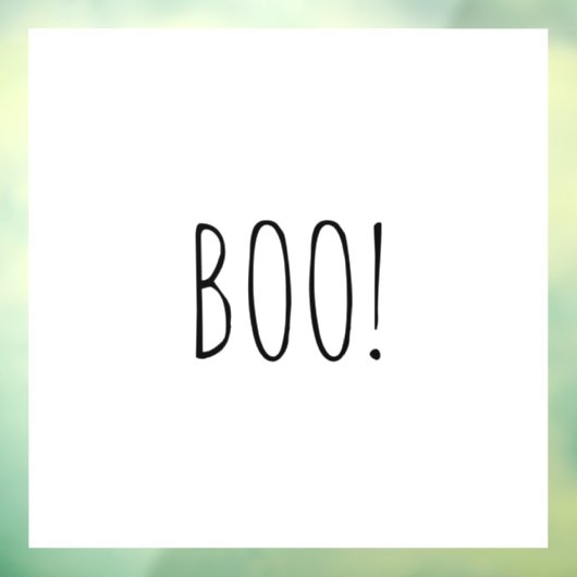 Boo wit zwart spooky typografie grappig Halloween Raamsticker (Vel 3)