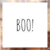 Boo wit zwart spooky typografie grappig Halloween Raamsticker (Vel 2)