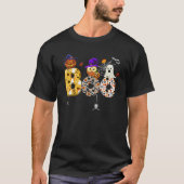 Boo With Spiders And Pumpkin Witch Hat Cute Ghost  T-shirt (Voorkant)