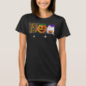 Boo With Spiders Ghost Pumpkin And Witch Hat Hallo T-shirt (Voorkant)