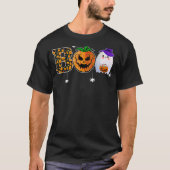 Boo With Spiders Ghost Pumpkin And Witch Hat Hallo T-shirt (Voorkant)