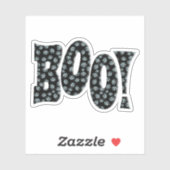 BOO! With White Pumpkin Halloween Sticker (Vel)
