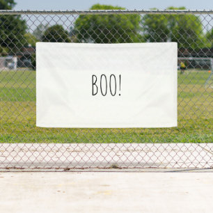 Boo witte griezelige minimalistische Halloween-ach Spandoek
