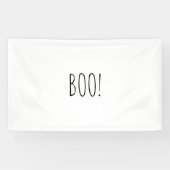 Boo witte griezelige minimalistische Halloween-ach Spandoek (Horizontaal)