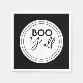 Boo Y’all Black and White Halloween Party Design Servet