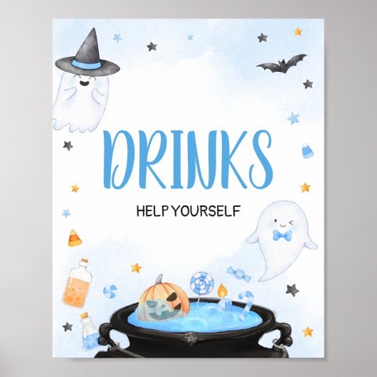 Boo-y Halloween Baby shower Drinken Poster (Voorkant)