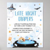Boo-y Halloween Baby shower Late Night Luiers Poster (Voorkant)