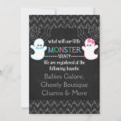 Boo-y of Ghoul Halloween Gender onthullen Invite Kaart (Achterkant)