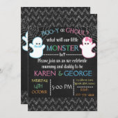 Boo-y of Ghoul Halloween Gender onthullen Invite Kaart (Voorkant / Achterkant)