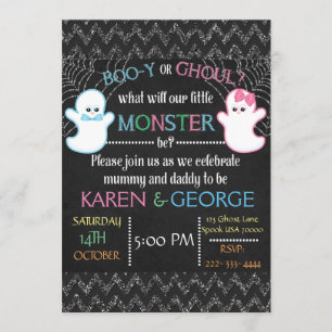 Boo-y of Ghoul Halloween Gender onthullen Invite Kaart