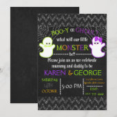 Boo-y of Ghoul Halloween Gender onthullen Invite Kaart (Voorkant / Achterkant)
