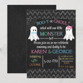 Boo-y of Ghoul Halloween Gender onthullen Invite Kaart (Voorkant / Achterkant)