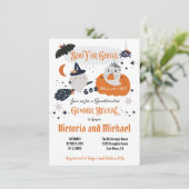 Boo Y of Ghoul Halloween Gender onthulling Baby sh Kaart (Staand voorkant)