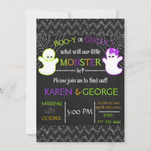 Boo-y of Ghoul Halloween Genderonthulling Uitnodig Kaart