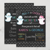 Boo-y of Ghoul Halloween Genderonthulling Uitnodig Kaart (Voorkant / Achterkant)