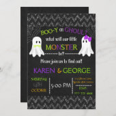 Boo-y of Ghoul Halloween Genderonthulling Uitnodig Kaart (Voorkant / Achterkant)