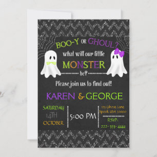 Boo-y of Ghoul Halloween Genderonthulling Uitnodig Kaart