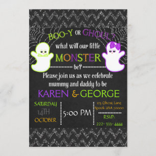 Boo-y of Ghoul Halloween Genderonthulling Uitnodig Kaart