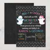 Boo-y of Ghoul Halloween Genderonthulling Uitnodig Kaart (Voorkant / Achterkant)